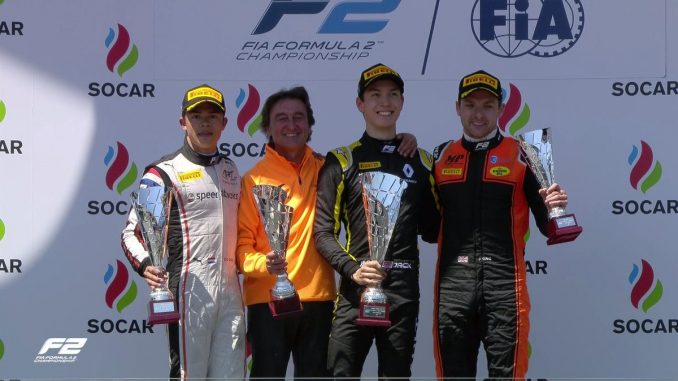 Podio del Gran Premio de Baku 2019 - Fuente: @FIA_F2