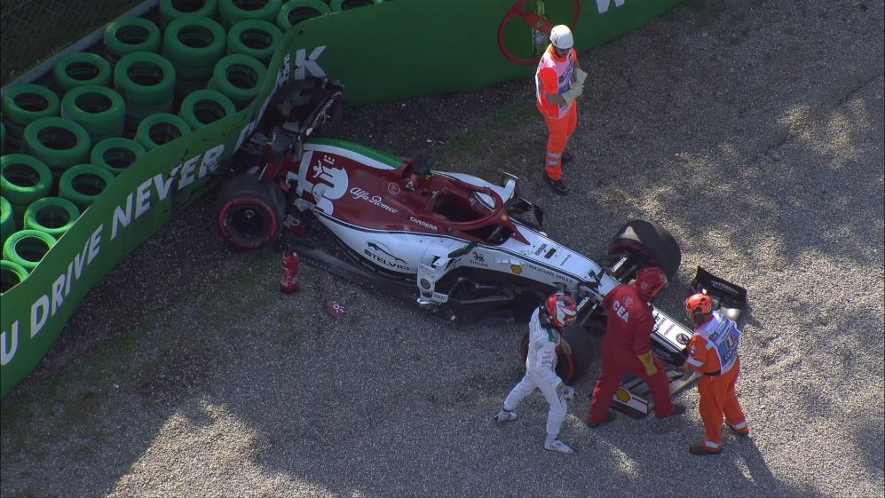 El accidente de Raikkonen en la Q2. (Fuente: Formula 1)