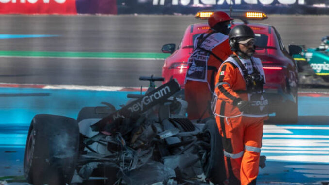Accidente de Kevin Magnussen en el Gran Premio de México
