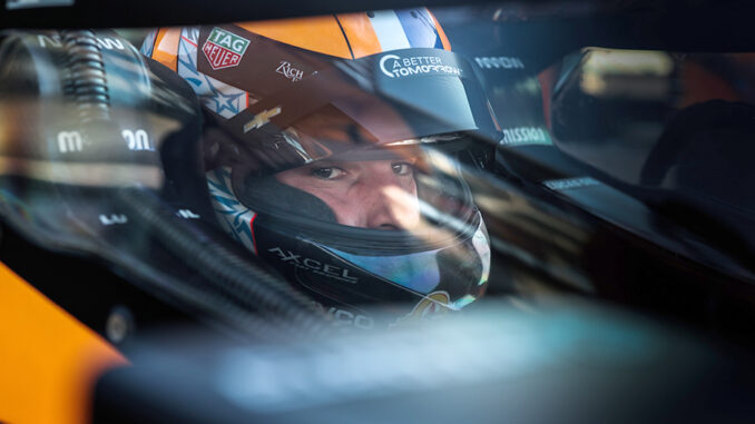 Alexander Rossi en el Arrow McLaren durante la prueba híbrida | Fuente: IndyCar