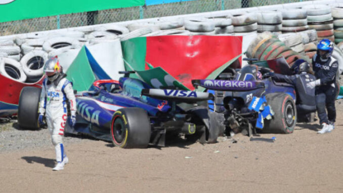 Accidente de Alex Albon y Daniel Ricciardo al comienzo del GP de Japón 2024 | Fuente : Getty Images