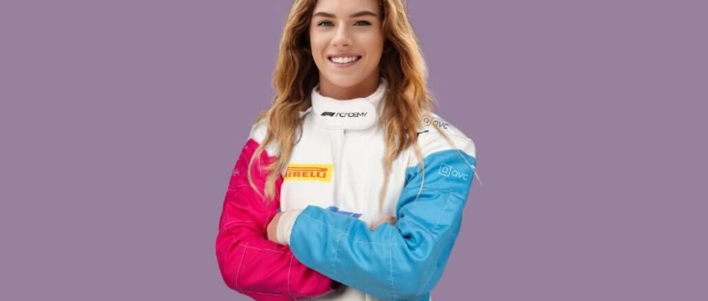 Courtney Crone con los colores de la F1 Academy